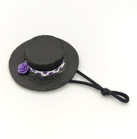 Imán Sombrero con lunares morados