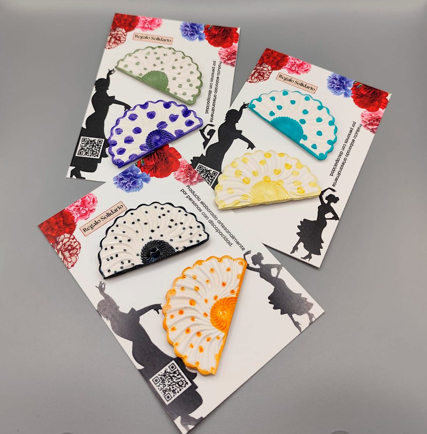 Pack de dos imanes de abanico en resina