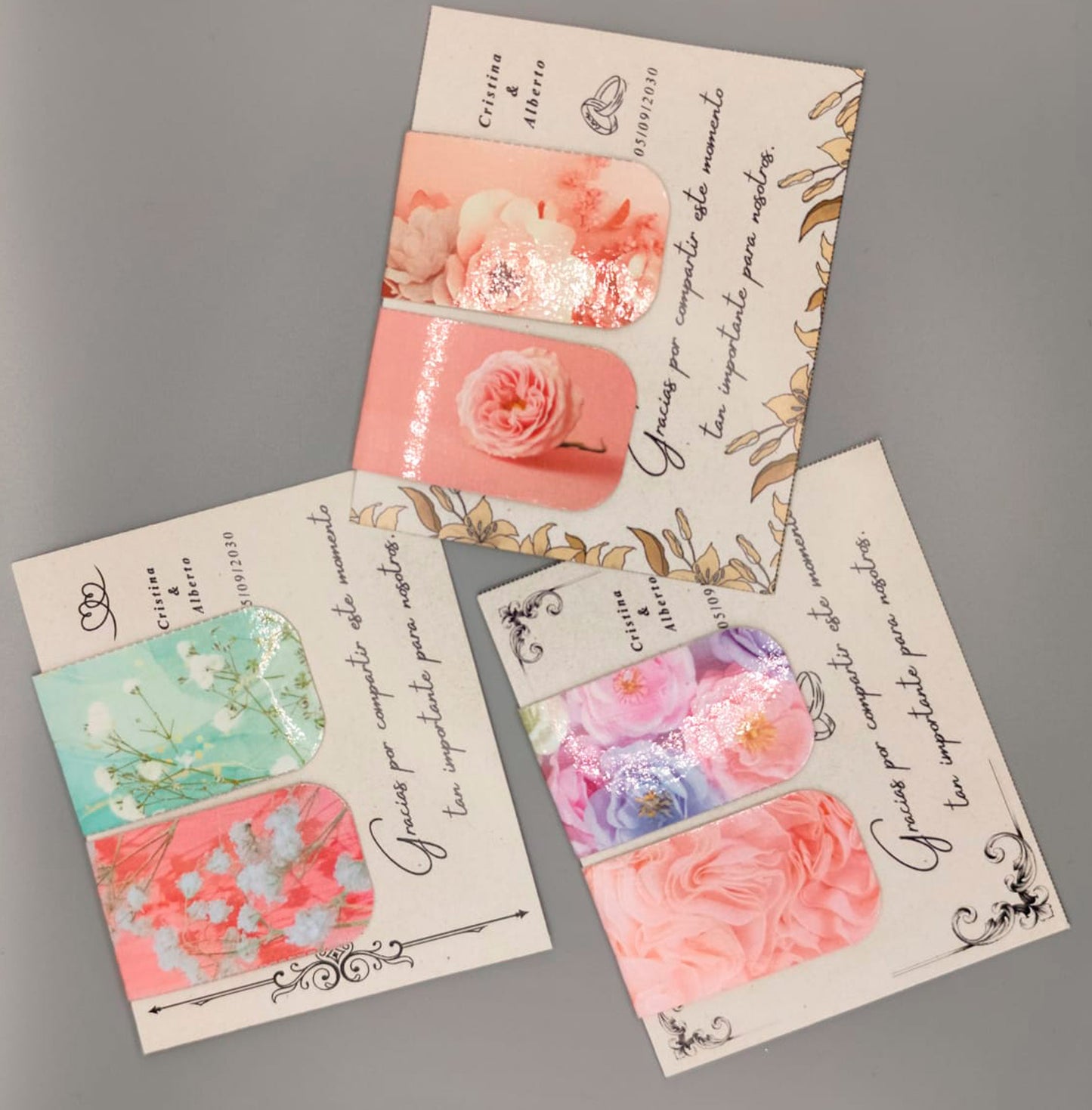 Pack de dos marcapáginas imantados florales