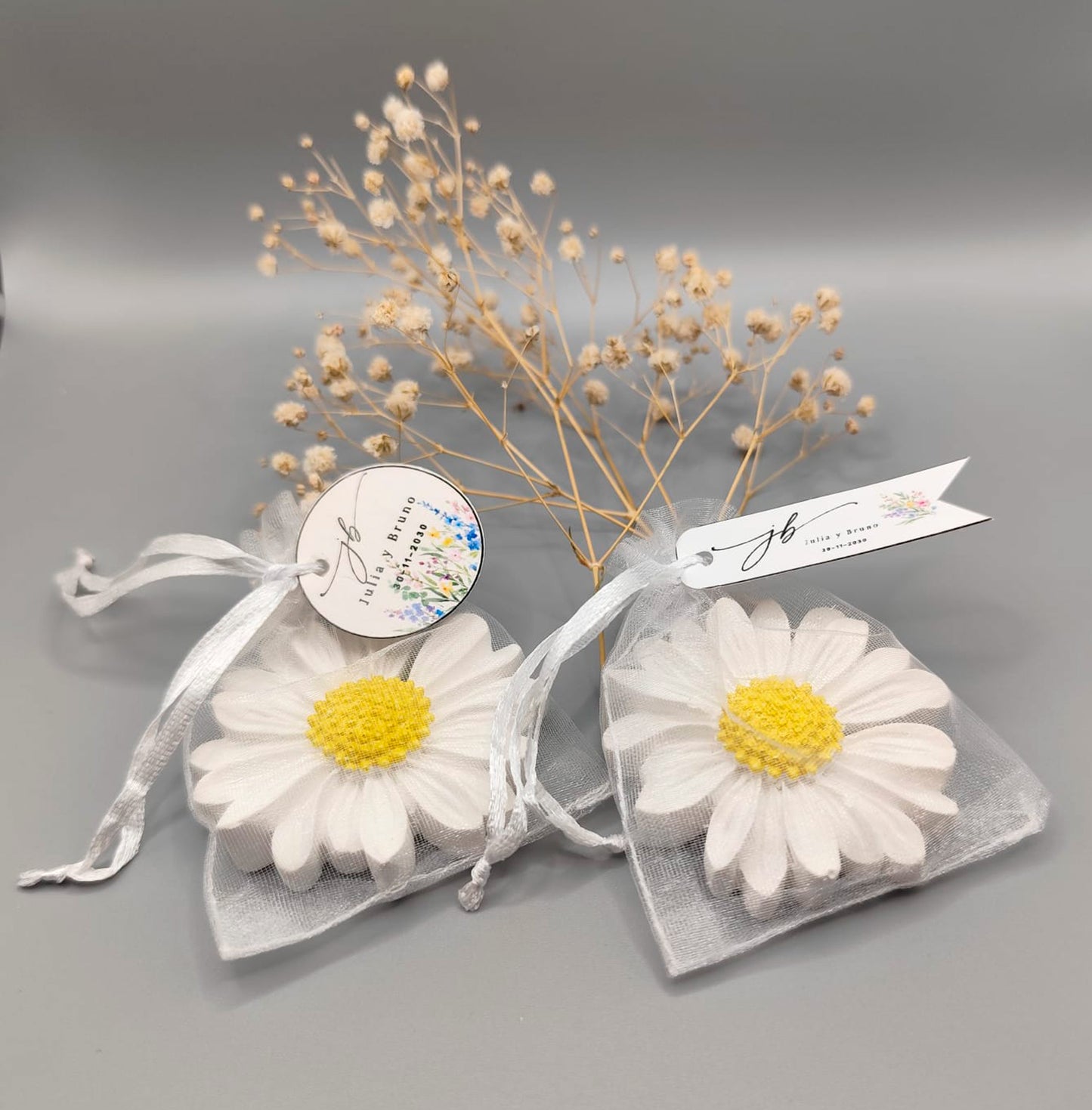 Imán de resina en forma de margarita