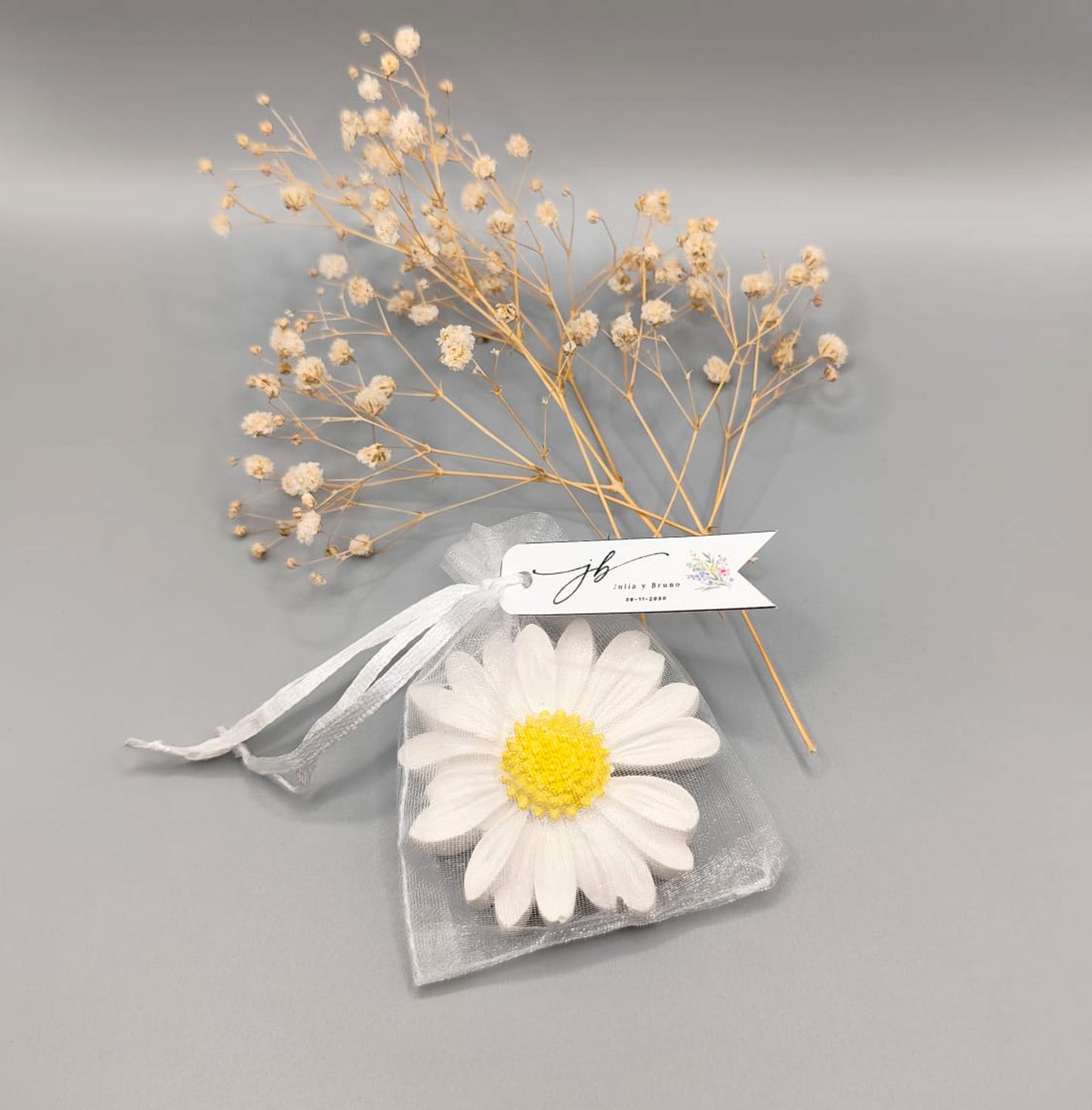 Imán de resina en forma de margarita